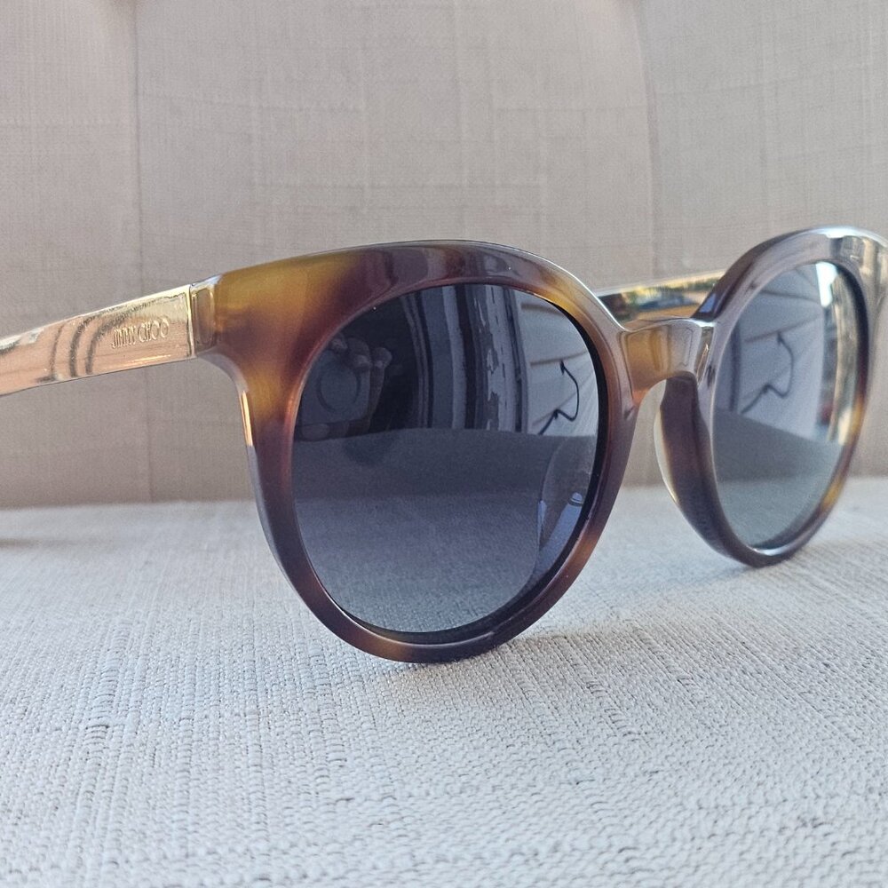 Jimmy Choo Ladies Vivy Havana Sunglasses Round Full Rim Shades - Picture 5 of 16